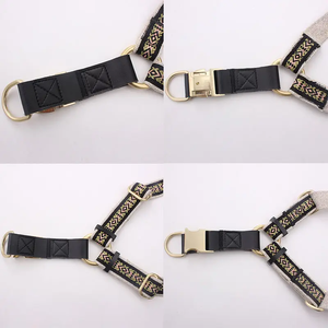 天然ヘンプドッグハーネスとリーシュポリエステルプルドッグハーネス2025新デザインロゴメタルバックル付き - Product Image 4