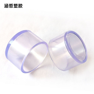 Hanzhe 40mm Round Pipe Sleeve PVC Transparent Black Protective Cover For Furniture Legs - Product Image 3