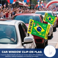 Drapeau de voiture personnalisé 30x45cm pour les élections brésiliennes 2026 avec support de fenêtre en plastique, vente en gros, drapeaux de campagne en polyester pour défilés et véhicules