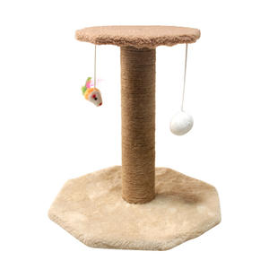 Pequeño poste de sisal y artículos minimalistas para mascotas: rascador de madera moderno para gatos, torre de juegos y casa. - Product Image 5