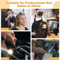 Cape de coiffure antistatique en polyester avec logo personnalisé, avec trous pour les bras, noire, résistante à l'eau
