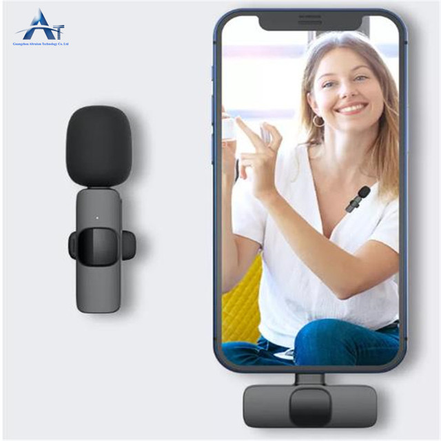 K8 Wireless Lavalier Microphone Portable Audio Video Recording Mini Mic for IPhone Type-C Mobile Phone Mike Live Game Teach