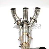 Pot d'échappement avant et intermédiaire Yamaha MT-09/FZ-09 Tracer 2020-2024 argenté avec système Slip-On