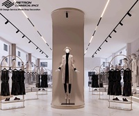 Étagère de présentation de vêtements pour femmes avec éclairage LED, comptoir de magasin personnalisé pour la décoration de magasin de détail