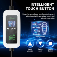 E-mingze Nouveau Chargeur Rapide Intelligent pour Véhicules Électriques 3.5KW-22KW Type 2 avec Wi-Fi et Application, Personnalisable 8A-32A AC EVSE Portable avec Écran TFT