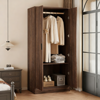 Armoire en bois simple et moderne avec deux portes et trois tiroirs pour le rangement de la chambre à coucher, meubles de maison