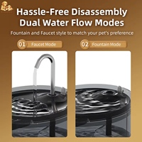 Fontaine à eau portable autonettoyante 2,2 L pour animaux de compagnie, élégante, détachable, lavable, écologique, filtre à eau pour chats et petits animaux, en ABS