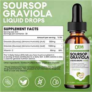 Gouttes liquides de graviola pour adultes Soursop Immune Boost Cell Support Relax Aide au sommeil du foie Pas pour les femmes enceintes - Product Image 2