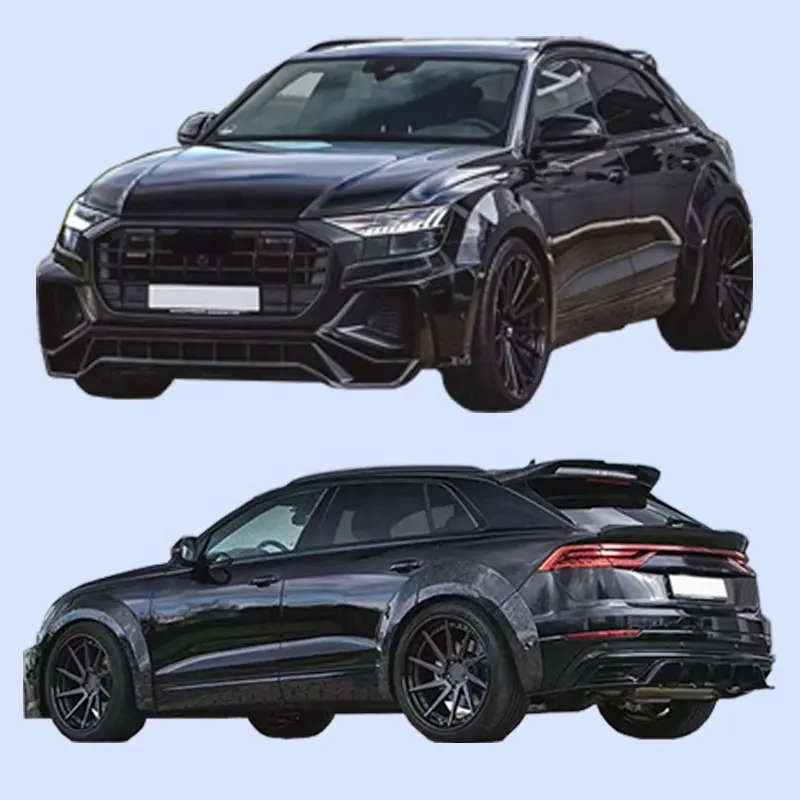 Geschikt Voor Audi S-Line Q8 Gemodificeerde Pror Carbon Fiber Body Kit Voorlip Achterste Lip Bovenvleugel Achterspoiler Nieuw Model