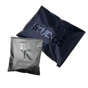 Custom <b>Printed</b> Frosted Matte Black Poly Shipping Mailer Plastic Packaging Bags with logo for <b>Clothes</b> and Garment Packaging Bags - Product Image 1