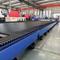 Machine de découpe laser à fibre sur rail au sol de grande puissance et grand format pour le traitement des tôles métalliques épaisses