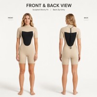 Combinaison de plongée courte en néoprène pour femme 2mm 3mm avec fermeture éclair dorsale, protection solaire pour le surf