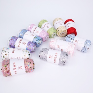 Filato di Cotone Puro con Paillettes 50g/rotolo, per Lavorazione a Maglia a Mano con Perline 3-6 mm, Filato <span class=keywords><strong>Misto</strong></span> per Lavori a Maglia a Cilindro, Vendita all'Ingrosso dalla Fabbrica - Product Image 2