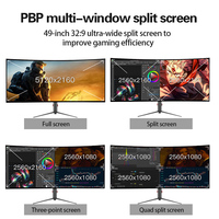 Nuevo Monitor de gamingaming curvo OEM de 49 pulgadas ancho 5K con panel Ips de 144Hz relación de aspecto 32:9 pantalla Led de escritorio Hva 1Ms Monitor