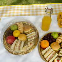 Boîte à gâteau de mariage grande taille 9/13/15 pouces, base dorée de qualité alimentaire, boîtes d'emballage jetables pour charcuterie, plateau rond en plastique avec couvercle