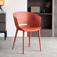 Chaises de salle à manger en plastique noir ajouré, design moderne et contemporain, pour la maison et l'hôtellerie (vente en gros)