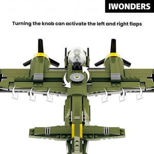 Set de Bloques de Construcción Militares de la Segunda Guerra Mundial, Junkers Ju 88 y Flak 36 de 88 mm, Bombardero Antiaéreo, Modelo Coleccionable para Aficionados Adultos - Product Image 5