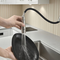 Robinet mélangeur de cuisine moderne en laiton massif finition chromée avec douchette extractible, cartouche céramique, rotation à 360 degrés, pour salle de bain d'hôtel
