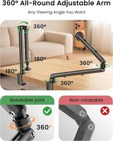 Support de téléphone pour bureau et lit, support magnétique puissant pour tablette avec bras long 360° °   Base rotative réglable en toute liberté