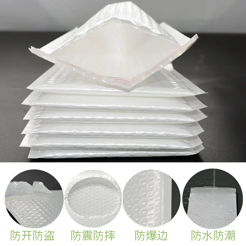 Biologisch Afbreekbare Mailer Plastic Bubble Airbags Custom Poly Enveloppen Polymailer Bubble Koerierzak Met Handvat