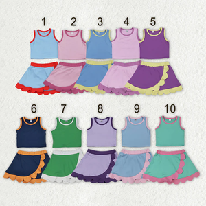 Conjunto de Ropa Deportiva para Bebés Niñas, Estilo Verano 2026, Chaleco sin Mangas con Falda de Volantes, para Yoga - Product Image 1
