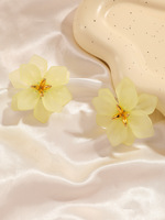 Moda dulce mujer Color flor Stud pendientes Primavera Verano joyería regalo colorido transparente resina acrílico flor pendientes