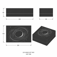 Boîtes cadeaux personnalisées OEM avec logo, couvercle et base noir mat, impression étoile lune argentée métallique pour l'emballage et la présentation de bijoux en détail