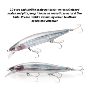 SNEDA 18cm 83g Flottant 3D Bionic Fish Eye Treble Hook avec leurre lourd, appât artificiel, leurres de pêche - Product Image 3