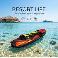 Planche de surf électrique FastDispatch Jet Ski Ocean Cruiser Flame Stripe Jaune avec télécommande sans fil et propulsion aquatique
