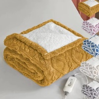 Chine double reine roi flanelle fourrure grosse chaude designer matelassé polaire Sherpa électrique jeter chauffage lit chauffant matelas couverture