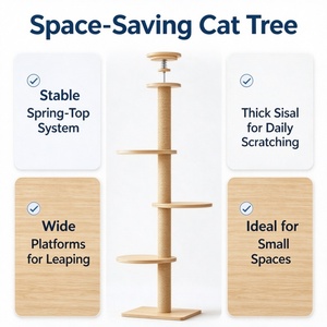 <span class=keywords><strong>Arbre</strong></span> à <span class=keywords><strong>chat</strong></span> moderne, grand, réglable, du sol au plafond, en bois écologique, facile à assembler, tour griffoir pour <span class=keywords><strong>chat</strong></span> - Product Image 6