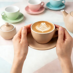 Ceramic Coffee <b>Cup</b> <b>Set</b> Matte Wide Mouth Latte Art Spoon Water Tea <b>Cup</b> Multicolor Chaozhou Origin Spring 2026 - Product Image 4