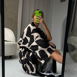 Imprimé Mode Longues Robes <span class=keywords><strong>Tendance</strong></span> Dames Chic Satin Longue Sexs Robes Femmes De Nuit <span class=keywords><strong>Robe</strong></span> Dame Élégant Pour Femme - Product Image 2