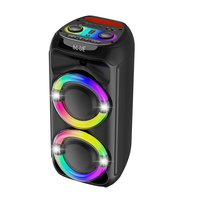 Caja de Subwoofer de 6.5 Pulgadas Amplificada con Luces LED de Colores Intermitentes, Altavoz de Plástico Profesional Tipo Boombox 3
