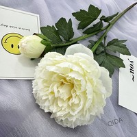 QIDA BK314 bunga Peony buatan, dekorasi meja tunggal kelulusan Natal Halloween Tahun Baru, kesempatan lainnya Gratis