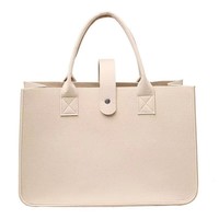 Vente en gros sacs fourre-tout en feutre de polyester avec impression personnalisée sac à main pour femmes stockage de nourriture garde-robe au design classique