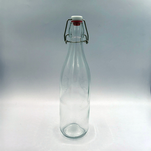 Bouteille en verre transparente ronde de 750 ml, 450 g, avec bouchon à bascule en métal, élégante, prix compétitif, fournisseur d'usine - Product Image 4