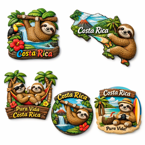 Imán de Resina 3D para Refrigerador con Diseño de Perezoso de Costa Rica, Recuerdo de <span class=keywords><strong>Pura</strong></span> <span class=keywords><strong>Vida</strong></span>, Regalo de Viaje Tropical - Product Image 1