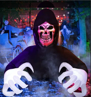 Arche gonflable de 2 m pour Halloween, motif Fantôme Grim Reaper, avec éclairage LED, pour la décoration d'ambiance d'horreur de jardin et de portail