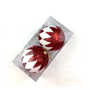 10cm Custom Christmas Ornament Ball Set PVC Box Christmas Decoration Supplies Styrofoam Sample Offered