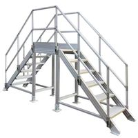 Escalier industriel sur mesure HanTe Factory, plateforme en aluminium avec roues, échelle en aluminium pour avion