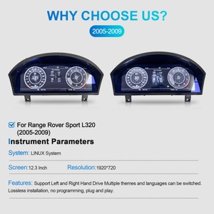 12.3" LCD Dashboard Digital Cluster <b>for</b> Range Rover Sport L320 2005-2009, Virtual Cockpit <b>Speedometer</b> Upgrade Instrument Panel - Product Image 6