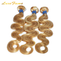 Extensions de cheveux naturels indiens p4/27, mèches de cheveux vierges bruts, produits de beauté indiens, alignées de cuticules avec Closure, haute qualité