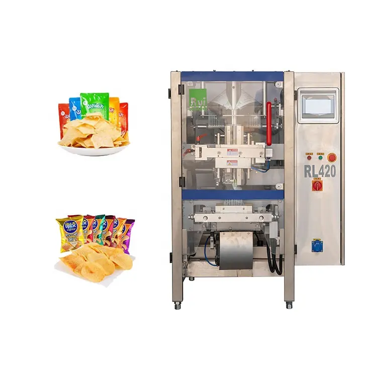 The RL420 automatic vertical packaging machine packs granular powdered grain or milk powder