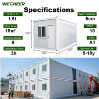 Wecheer Chine Maison mobile moderne préfabriquée pliable en conteneur, local de stockage sécurisé pour entrepôt de construction
