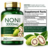 Capsules végétaliennes d'extrait de Noni OEM/ODM 3000 mg Complément alimentaire 240 capsules