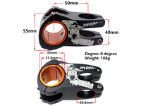 Tiges de vélo vtt en alliage d'aluminium, 50MM, tige de guidon fixe courte pour vélo de route, nouvelle collection