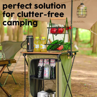 Table pliante de camping portable et légère avec rangement intégré pour le camping, les pique-niques et la salle de sport
