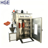 Four à fumage industriel en acier inoxydable 304 pour la transformation de la viande et des saucisses, capacité de 100 kg par lot, entièrement automatique, motorisé, CE