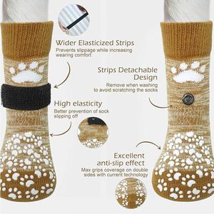 Chaussettes antidérapantes pour chiens, protection des pattes pour sols durs, 4 pièces, pour éviter les griffures et la léchage - Product Image 3